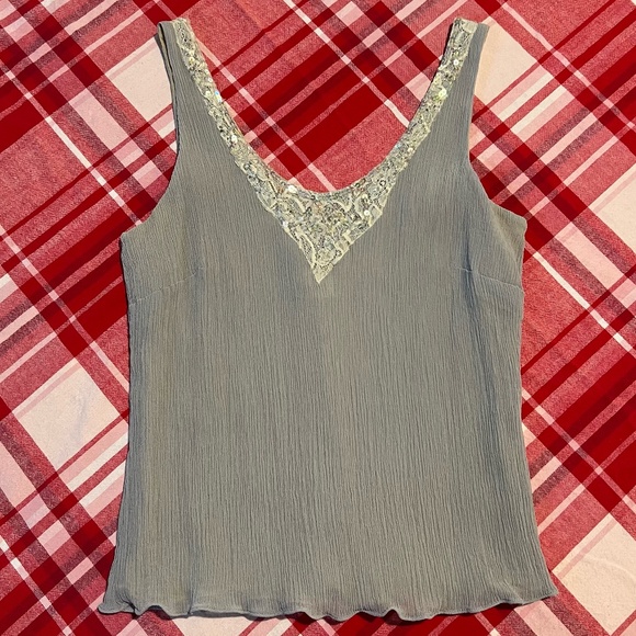 Sigrid Olsen Silk and Sequin Camisole Tank Top Size 6 - Picture 8 of 16